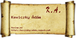 Keviczky Ádám névjegykártya