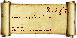 Keviczky Ádám névjegykártya