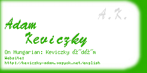 adam keviczky business card